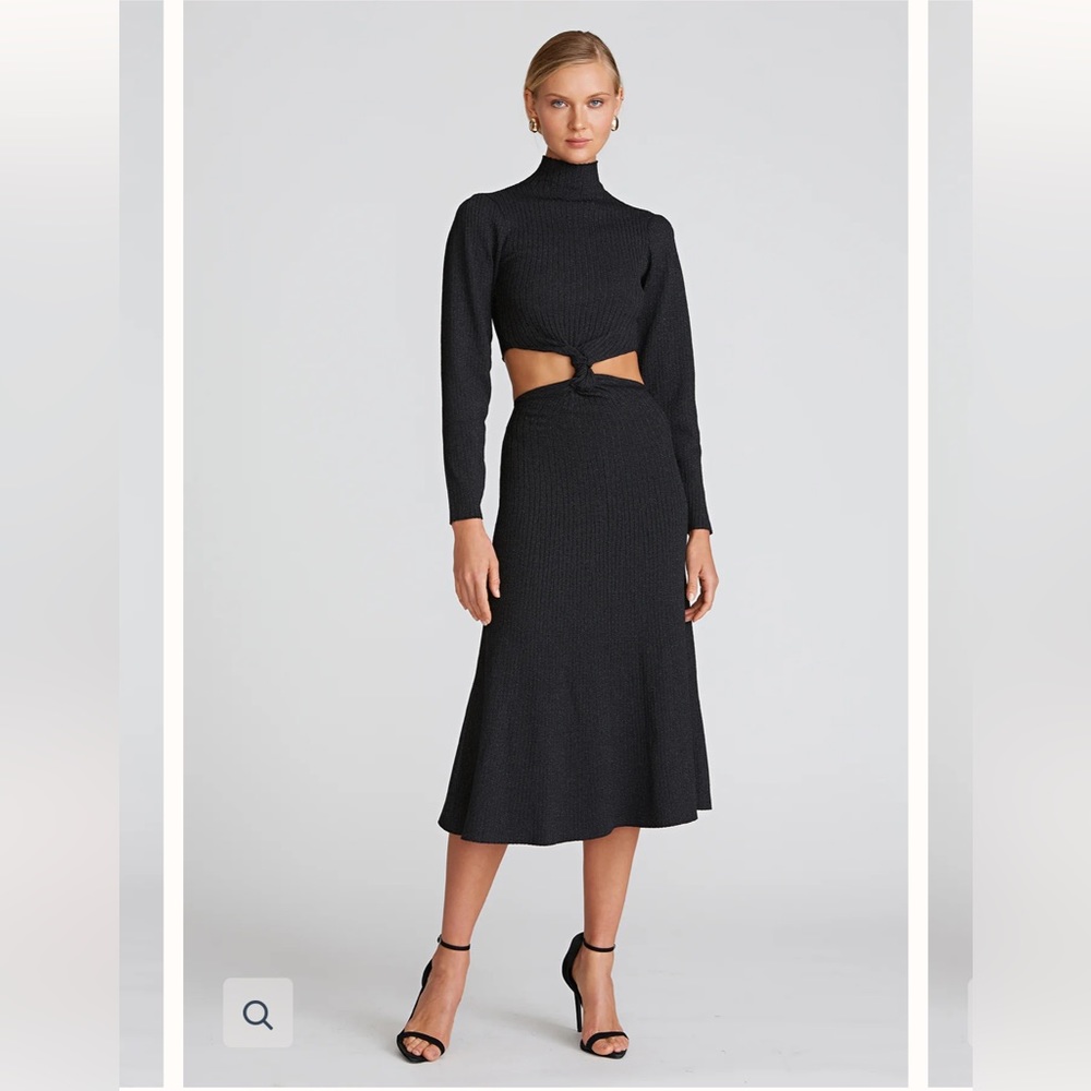 NWT AMUR x REVOLVE Rosemary knit twist dress in black sz XS SOLD OUT ONLINE